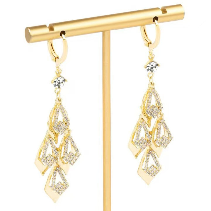 Ultra Shiny Diamond Tassel Earrings