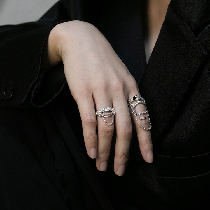 925 Sterling Silver Chain Textured Ring