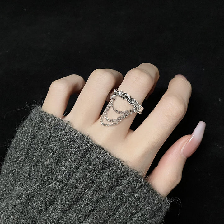 925 Sterling Silver Chain Textured Ring