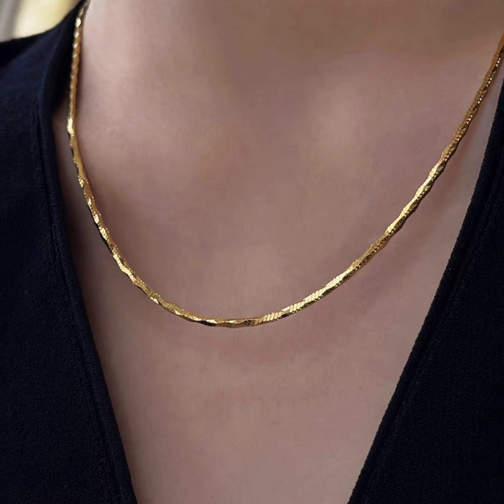 925 Sterling Silver Square Snake Bone Chain Necklace