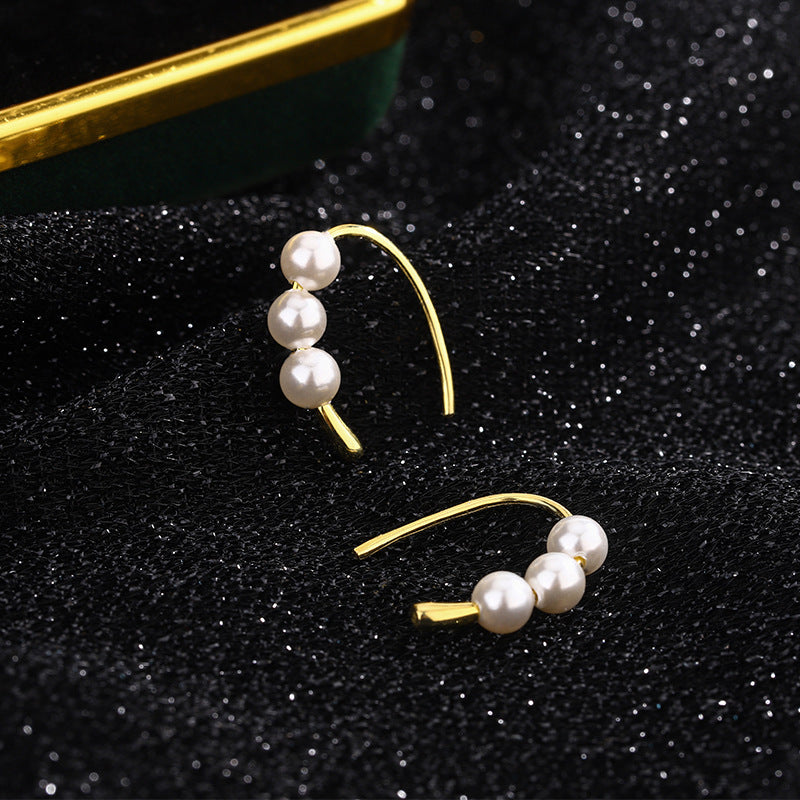 Water Drop Triple Pearl Earrings