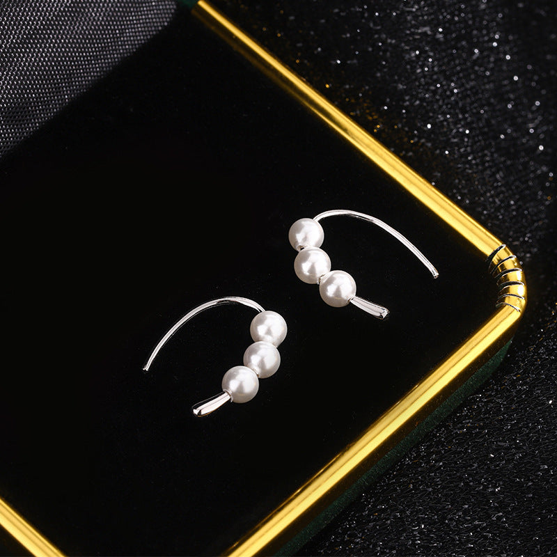 Water Drop Triple Pearl Earrings