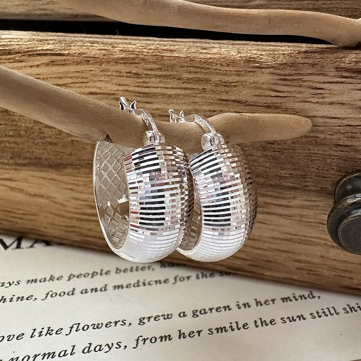 925 Sterling Silver Glitter Ring Earrings