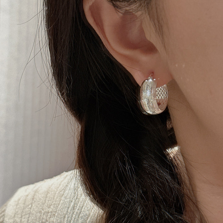 925 Sterling Silver Glitter Ring Earrings