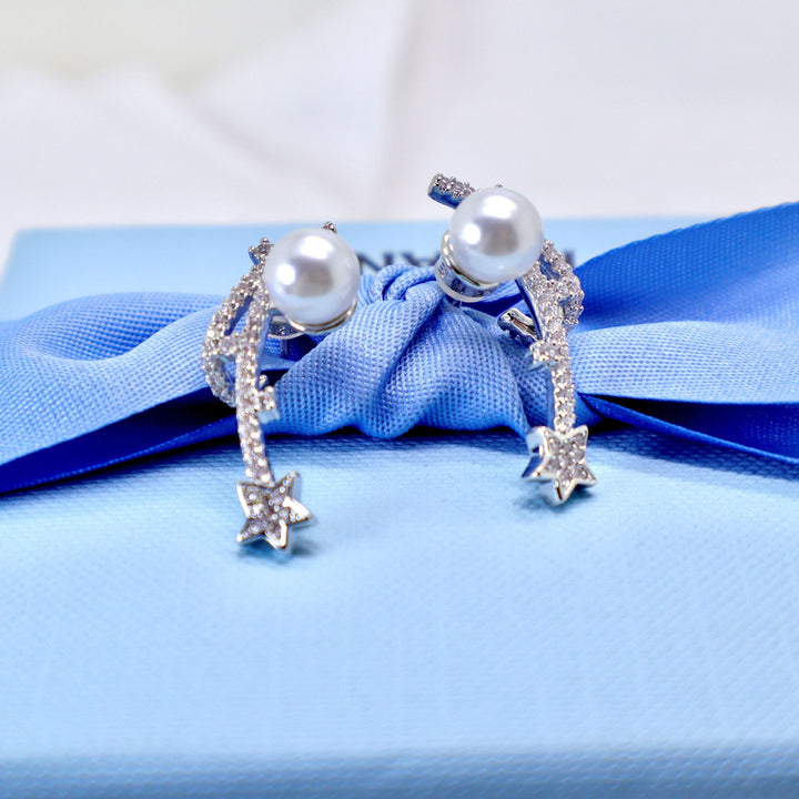 Sterling Silver Meteor Pearl Earrings