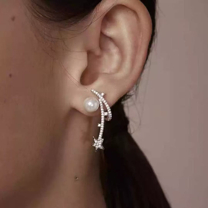 Sterling Silver Meteor Pearl Earrings