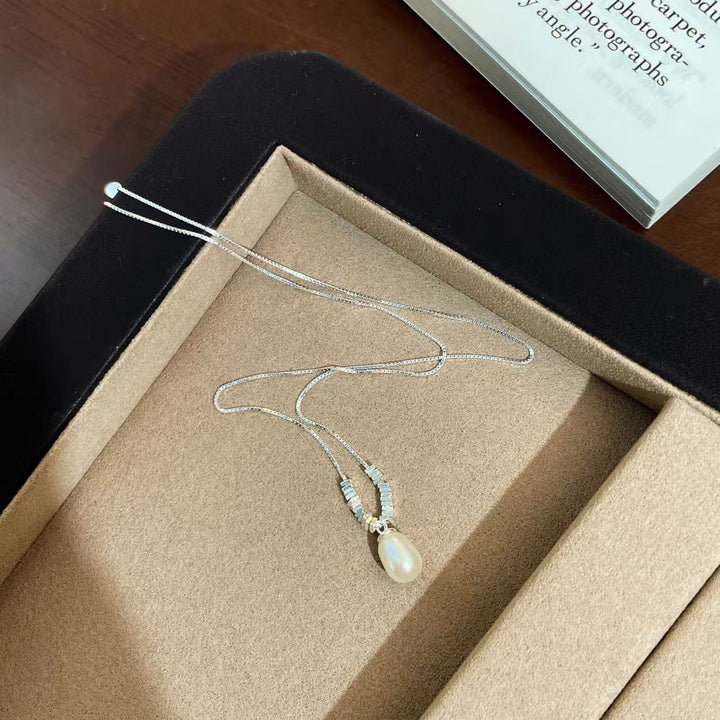 Sterling Silver Natural Freshwater Pearl Pendant Necklace