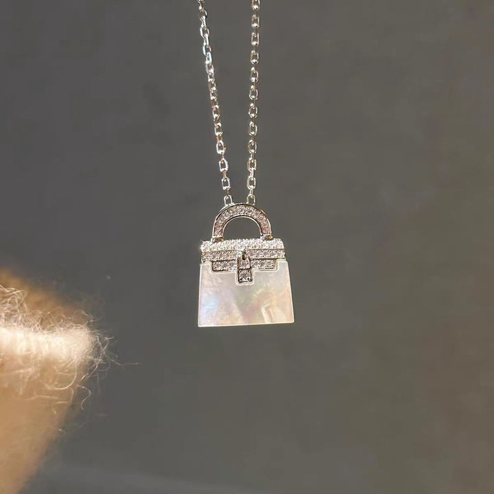 Mother of Pearl Handbag Pendant Necklace