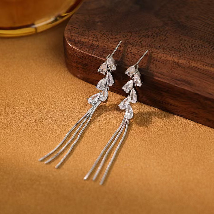 Teardrop Tassel Long Earrings