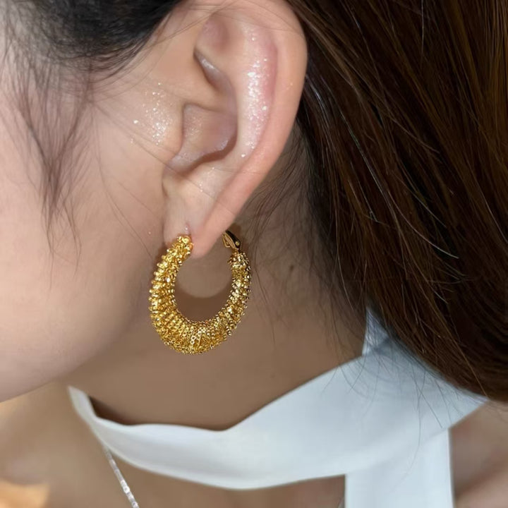 Textured Woven Hoop Earrings