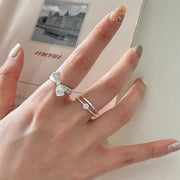 S925 Sterling Silver Textured Bow Ring