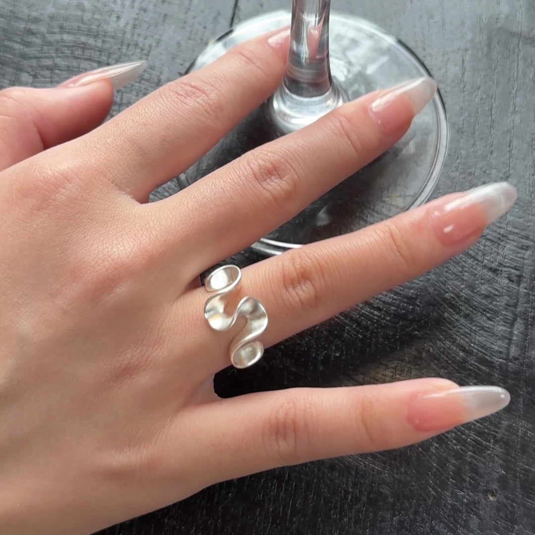 Sterling Silver Water Ripple Ring