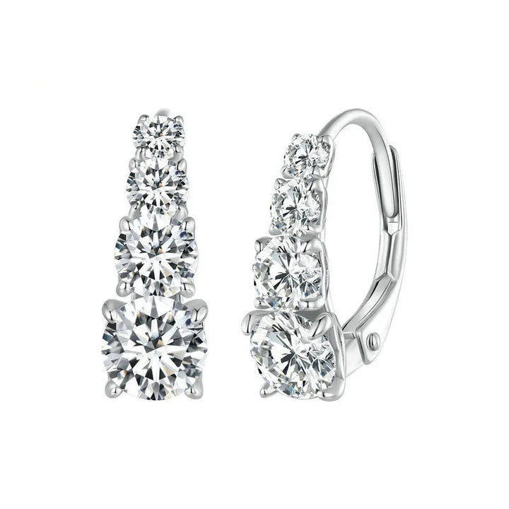 Four-Stone Leverback Moissanite Earrings