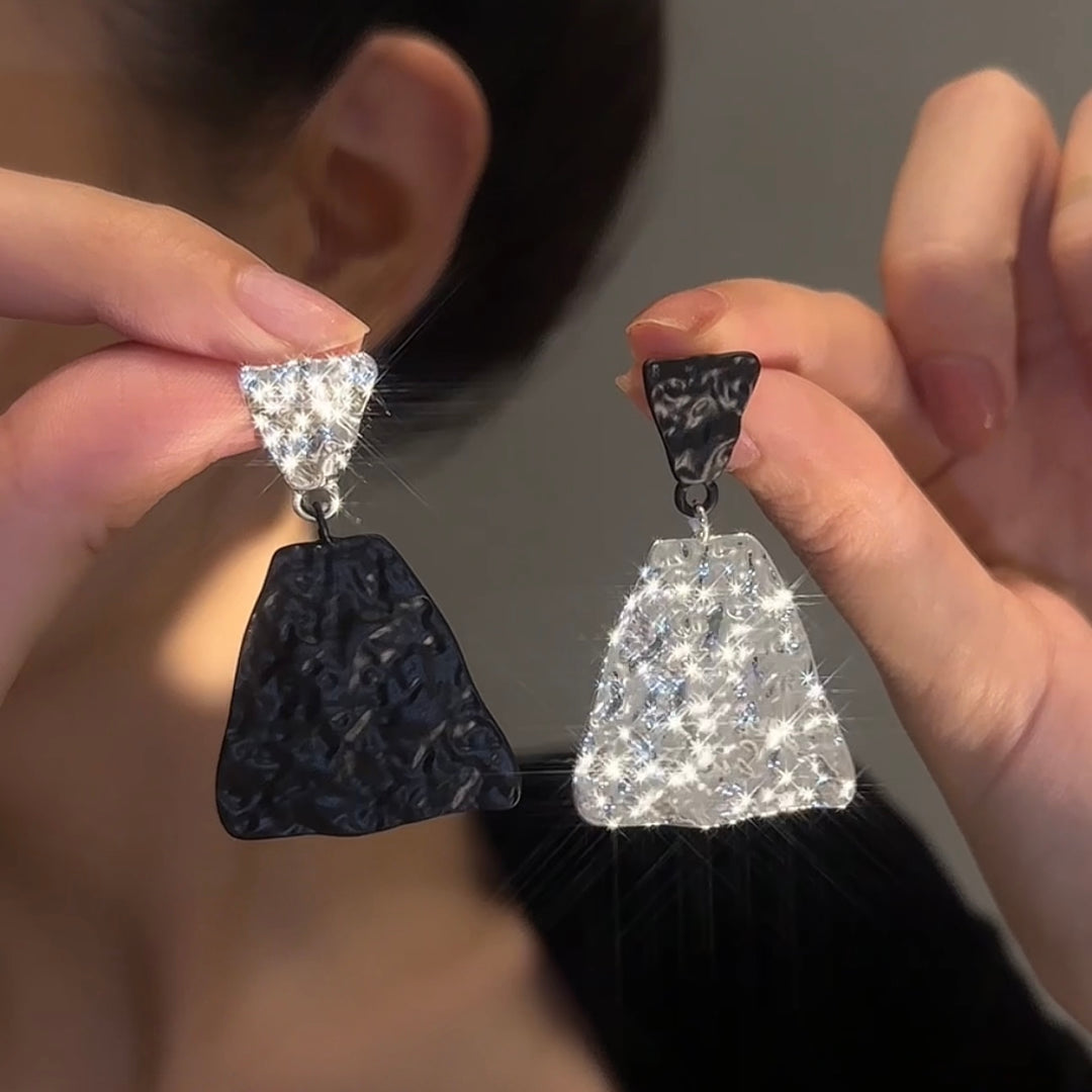 Black and White Colorblock Earrings