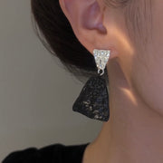 Black and White Colorblock Earrings