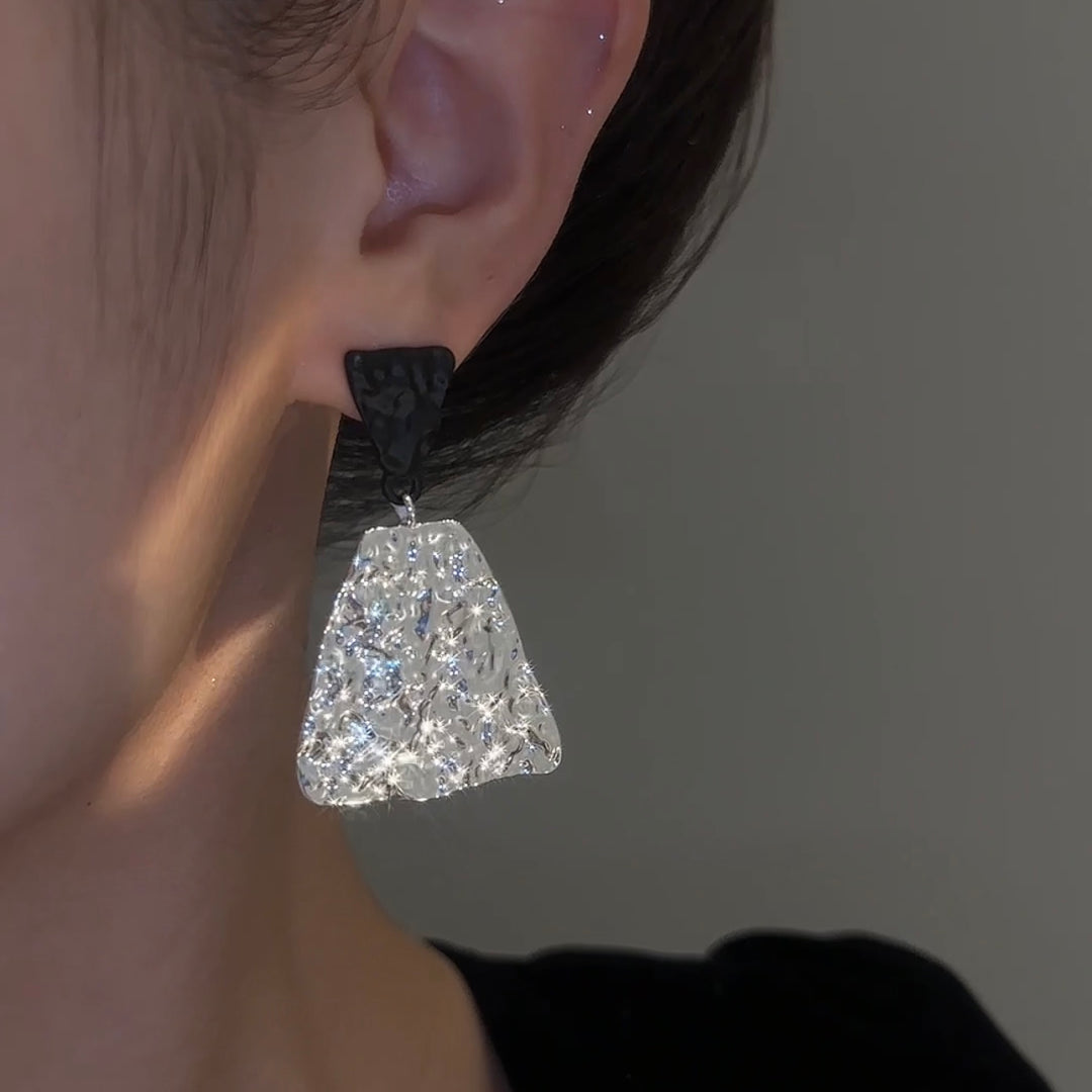 Black and White Colorblock Earrings