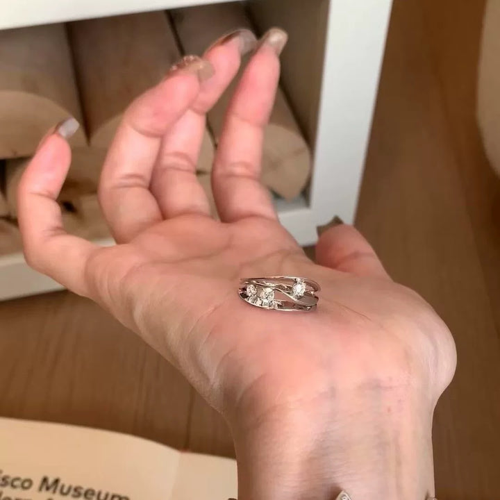 Wave Curve Multi-Layer Ring