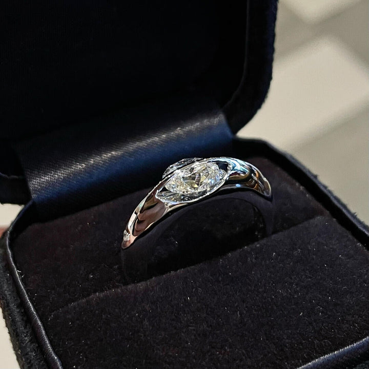 Cosmic Stellar Three-Stone Moissanite Ring