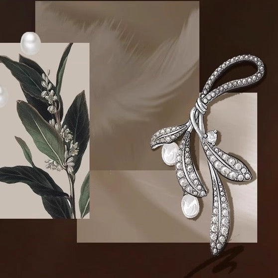 Whispering Leaves Sterling Silver Pearl Earrings