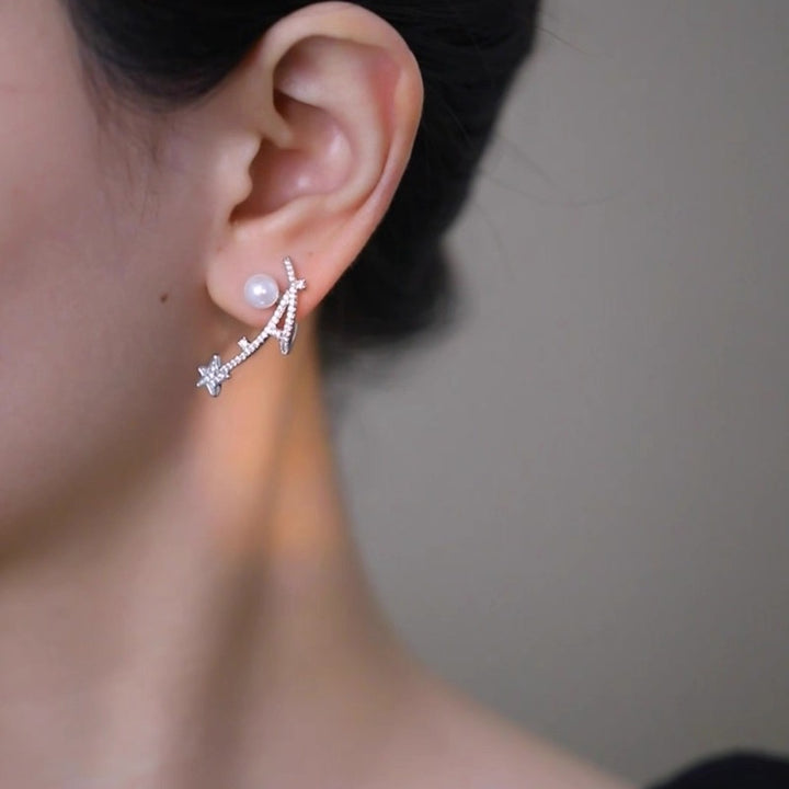 Sterling Silver Meteor Pearl Earrings