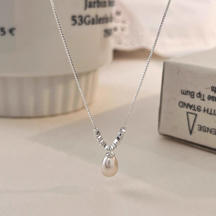 Sterling Silver Natural Freshwater Pearl Pendant Necklace