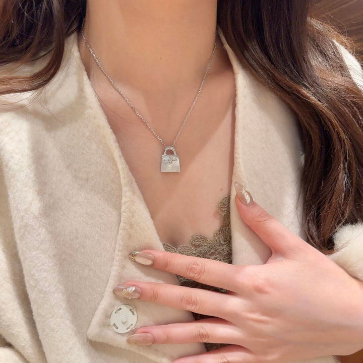 Mother of Pearl Handbag Pendant Necklace