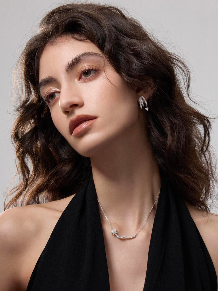 Twinkling Star Zircon Hoop Earrings