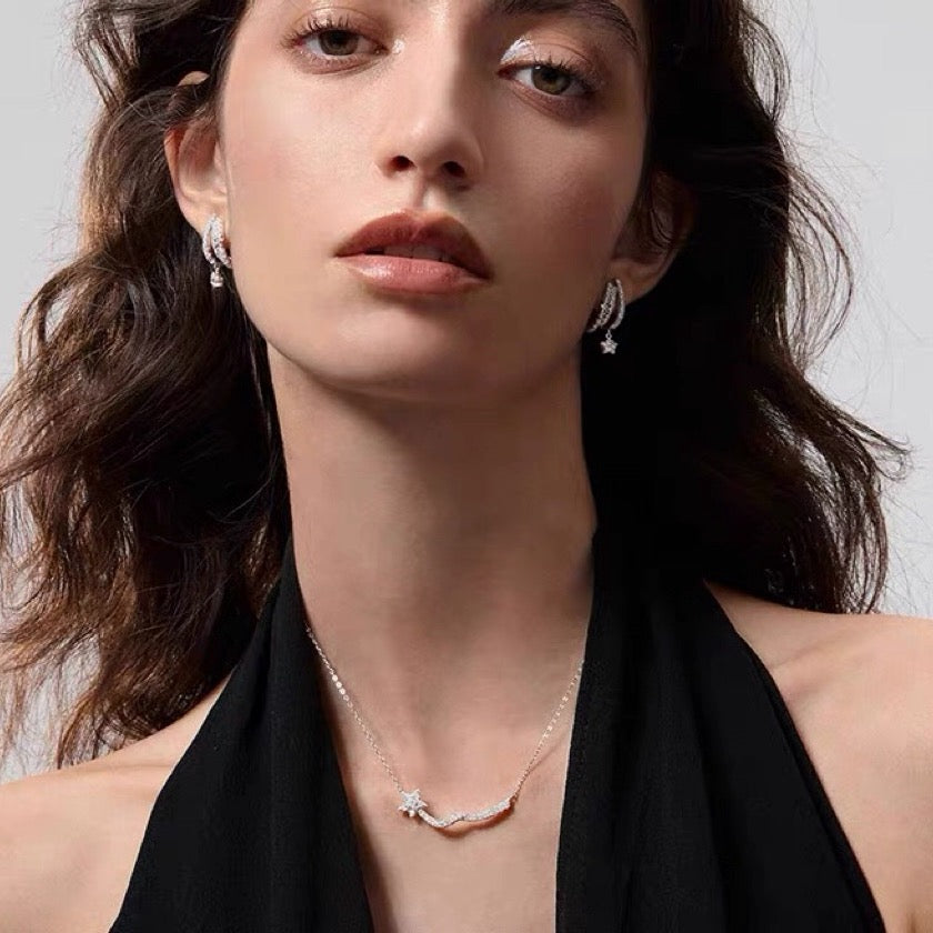 Twinkling Star Zircon Hoop Earrings