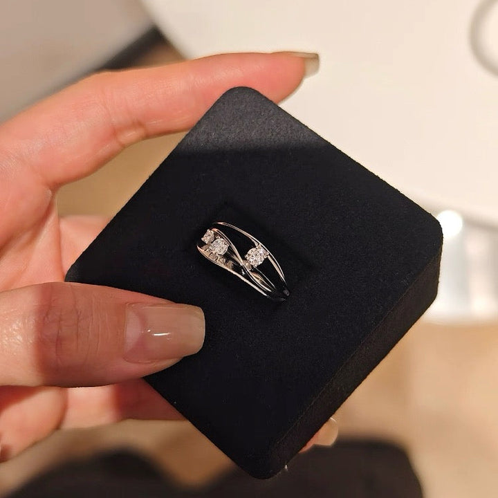 Wave Curve Multi-Layer Ring