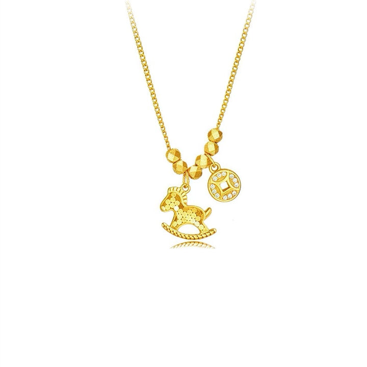 Sterling Silver Rocking Horse Pendant Necklace