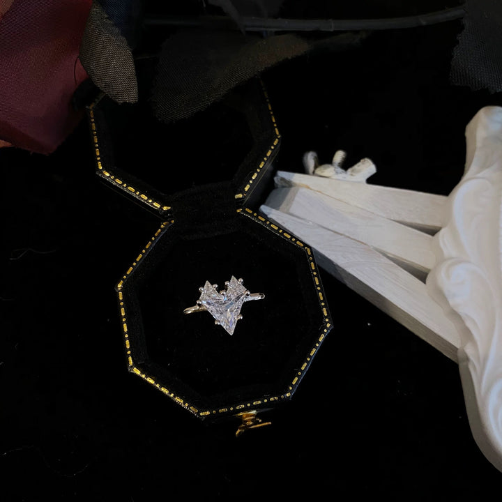 S925 Sterling Silver Dreamy Heart Zirconia Ring