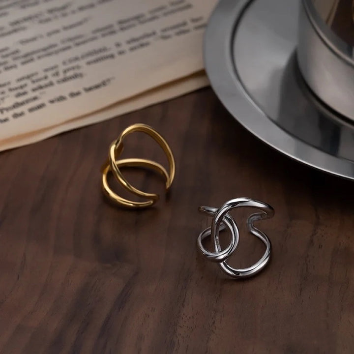 Double C Lnotted Line Adjustable Ring