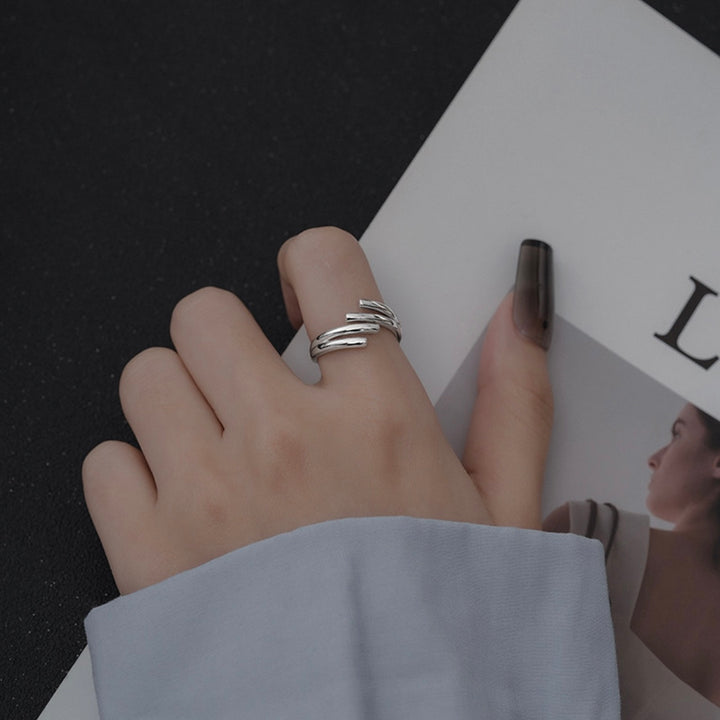 Sterling Silver Line Adjustable Ring