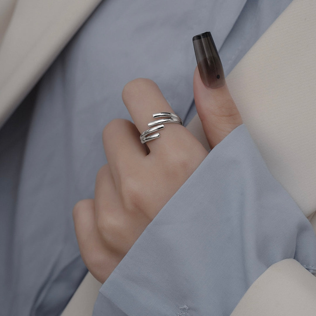 Sterling Silver Line Adjustable Ring