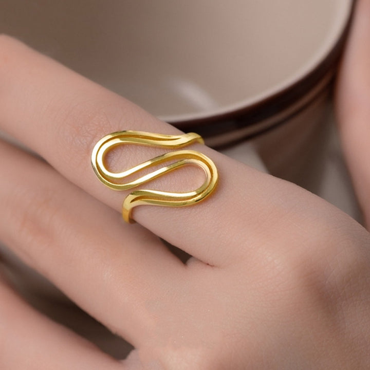 Openwork S-Shaped Adjustable Ring