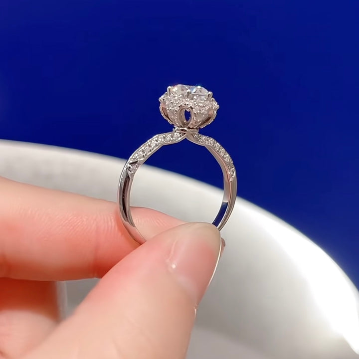 Blooming Bud Moissanite Ring