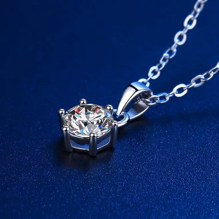 Classic Solitaire Moissanite Pendant Necklace