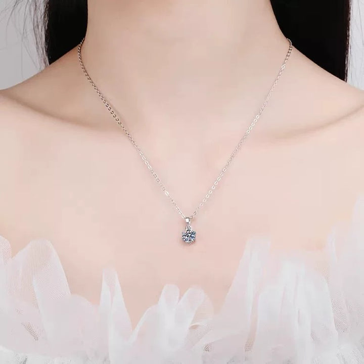 Classic Solitaire Moissanite Pendant Necklace