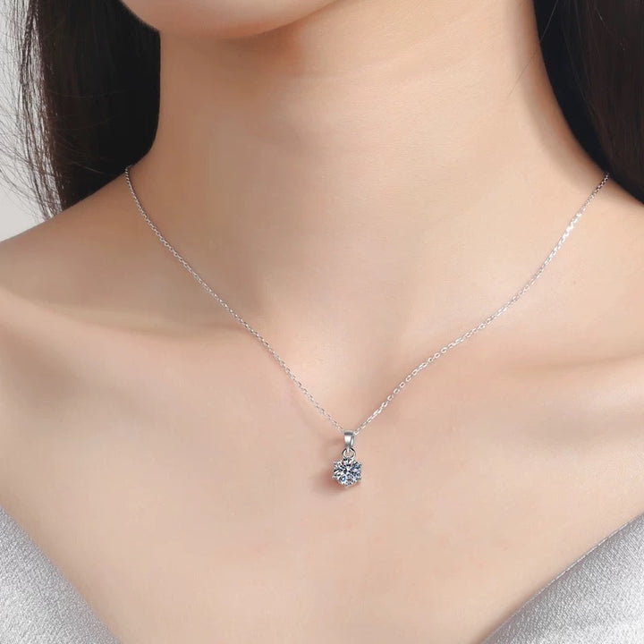 Classic Solitaire Moissanite Pendant Necklace
