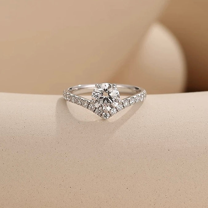 Celestial V-Chevron Moissanite Ring