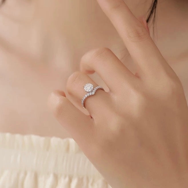 Celestial V-Chevron Moissanite Ring