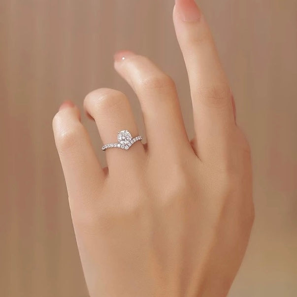 Celestial V-Chevron Moissanite Ring