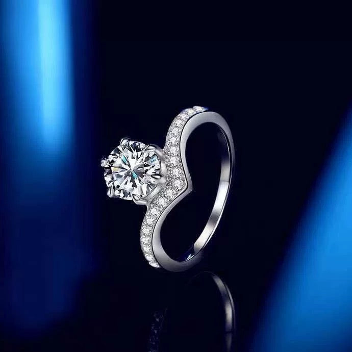 Celestial V-Chevron Moissanite Ring