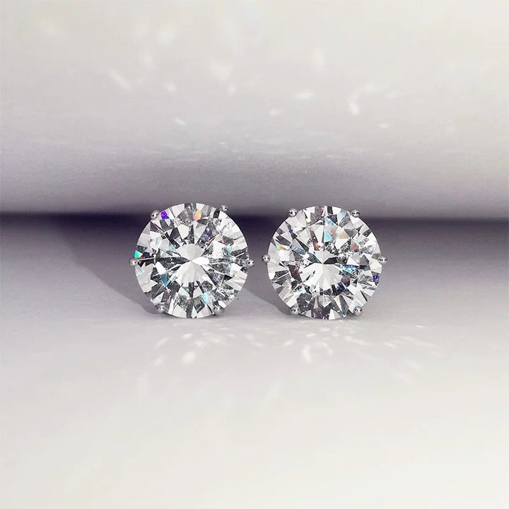 Classic Six-Prong Moissanite Stud Earrings