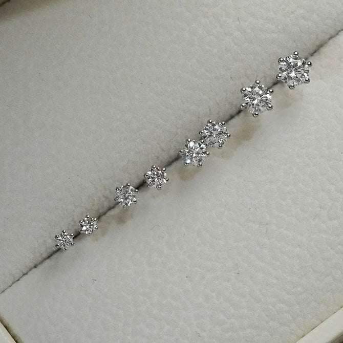 Classic Six-Prong Moissanite Stud Earrings