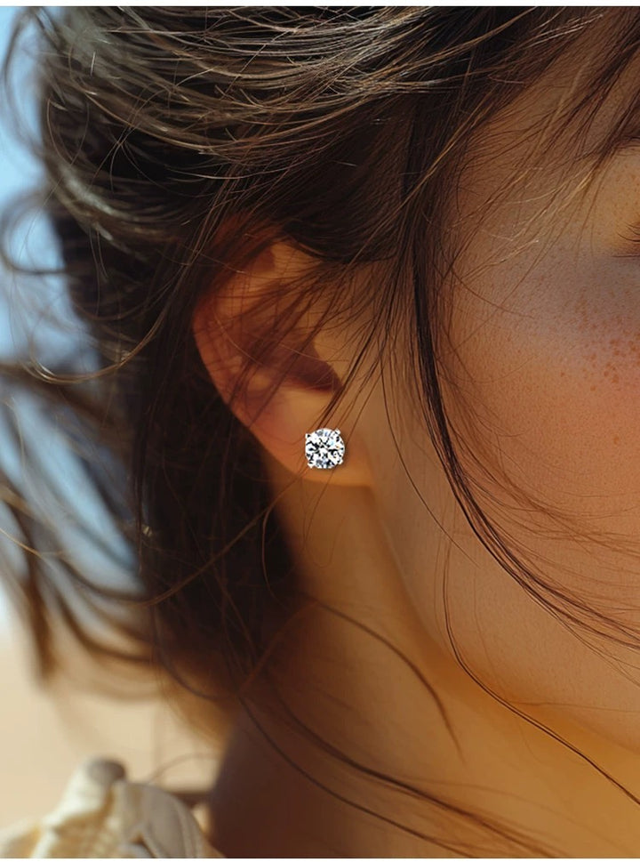 Classic Six-Prong Moissanite Stud Earrings