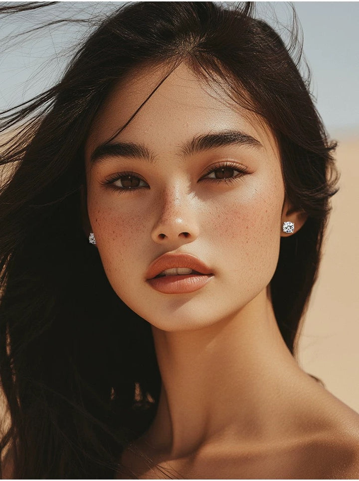 Classic Six-Prong Moissanite Stud Earrings