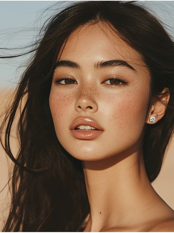 Classic Six-Prong Moissanite Stud Earrings