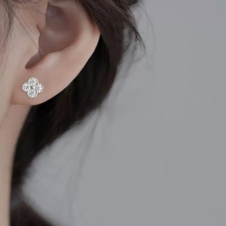 Clover Moissanite Stud Earrings