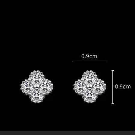 Clover Moissanite Stud Earrings